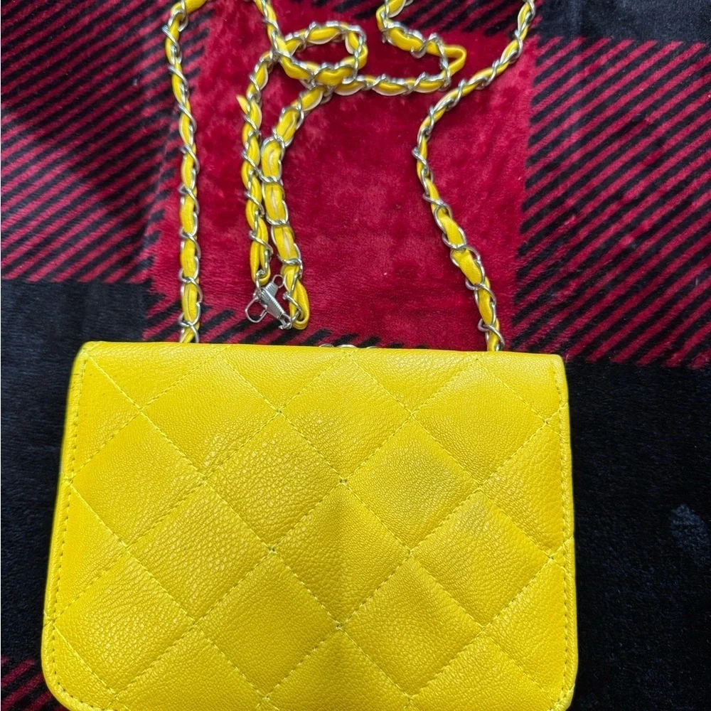 Yellow Quilted Crossbody Bag